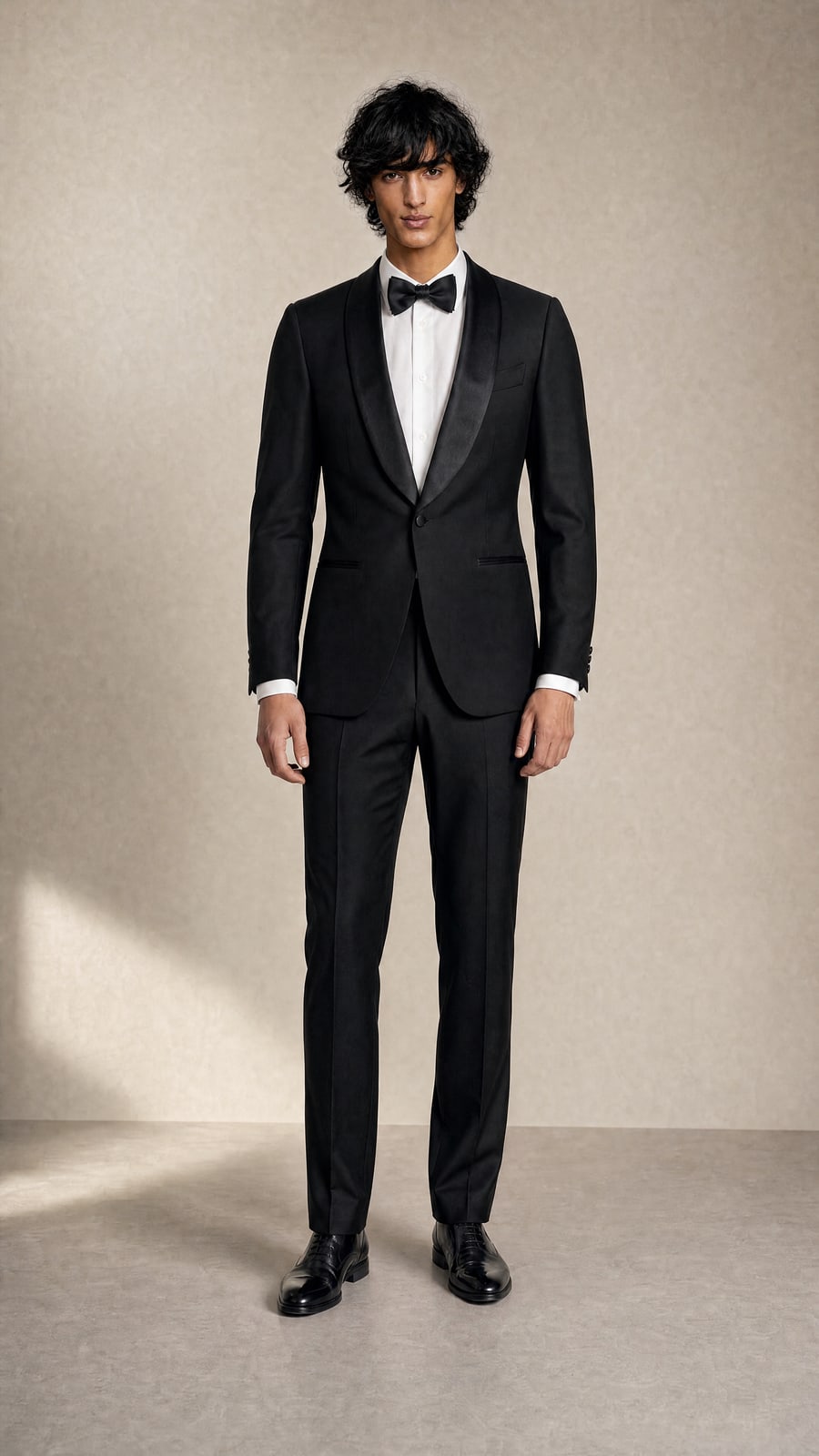 The Dinner Suit — True black twill, satin lapel · Havana cut, made to measure by Linea di Biella