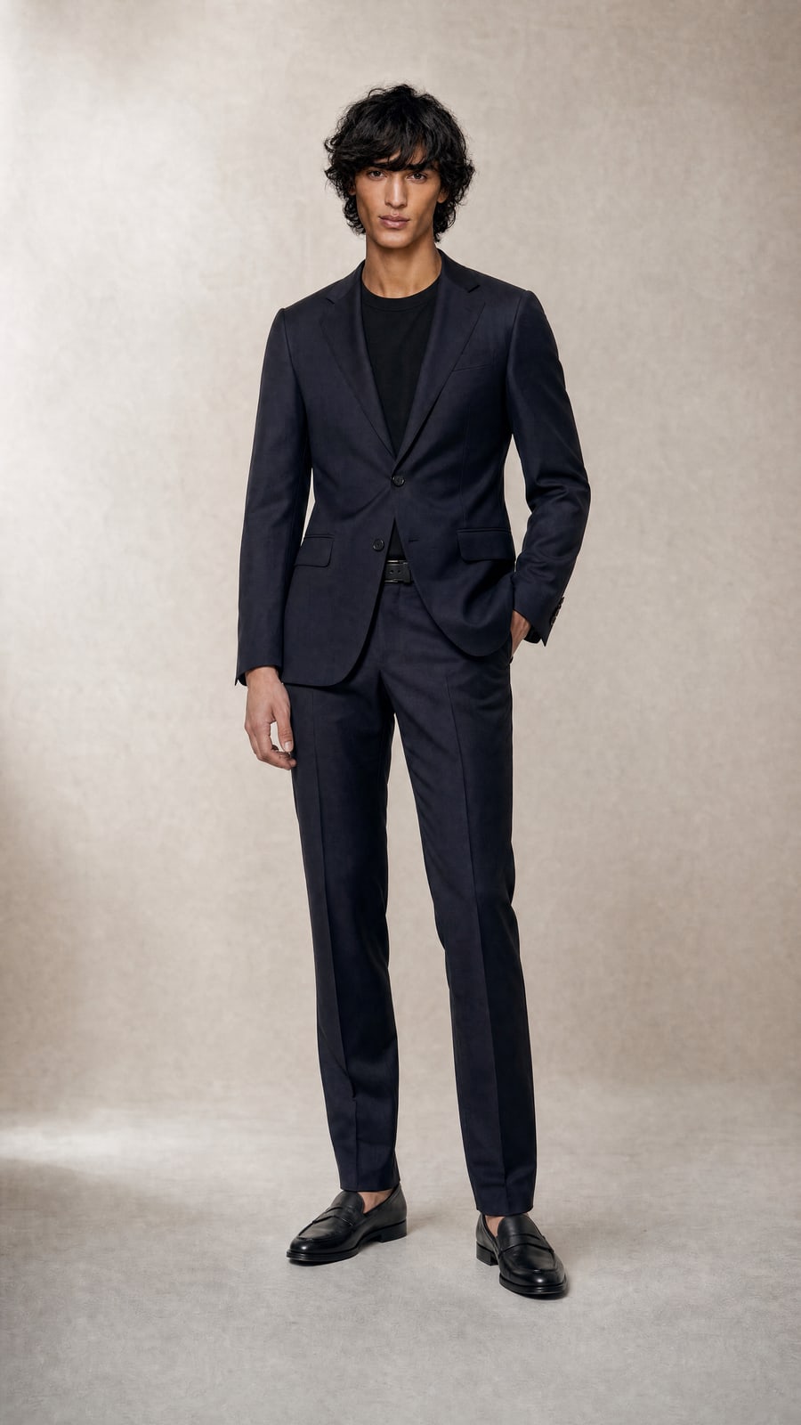 The Navy Suit — Deep navy worsted twill · two-button Havana cut, made to measure by Linea di Biella